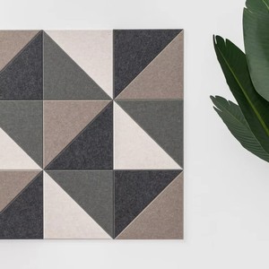 Panneau en feutre géométrique triangulaire en fibre <span class=keywords><strong>de</strong></span> polyester, décoration murale 3D stéréoscopique, isolation acoustique - Product Image 1