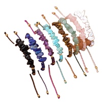 Bijouterie tendance Vente en gros Éclats de cristal naturel Gravier Bracelets à facettes Pierre de polissage Éclats de cristal Bracelet