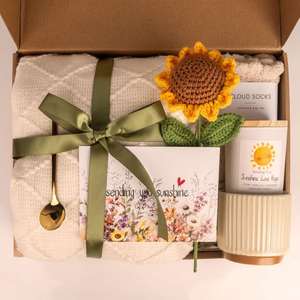Popular Sunshine Encouragement Sympathy <b>Gift</b> Basket Scented <b>Candle</b> Blanket Notebook Mug <b>Set</b> for Business for Valentine's Day - Product Image 4