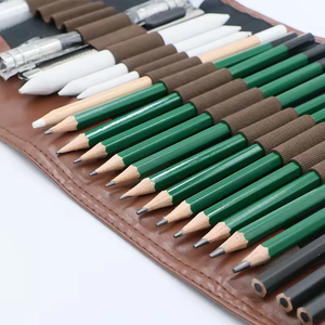 Bview Art Kit de 25 crayons à croquis en toile noire enroulée avec marqueur <span class=keywords><strong>pour</strong></span> artiste ou étudiant - Product Image 2