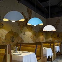 Lustre en Coquille de Fer pour Restaurant et Magasin, Design Minimaliste Moderne, Lumière LED, Installation Double Usage