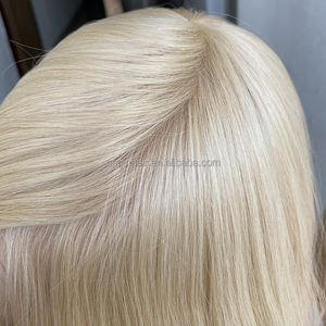 Prótesis de 7x9 Pulgadas, Base de Poliuretano, Inyección, Piel Fina, <span class=keywords><strong>Natural</strong></span>, Europea, 60 #   613 #   Parche de Cabello Humano de Color para <span class=keywords><strong>Mujer</strong></span> - Product Image 2