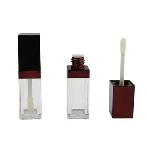 Wholesale Custom 4.5ml stylish designed empty lip gloss tubes with wand Cosmetic Packaging luxury square lip gloss bottle