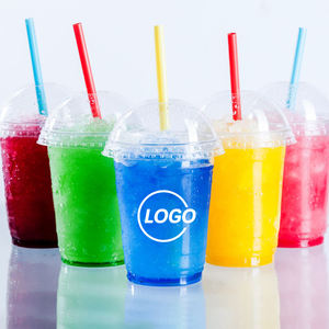 Vasos de Plástico PET Transparentes Desechables de 16 oz con Logotipo Personalizado para Café Helado, Batidos y Granizados, con Tapas y Pajitas - Product Image 1