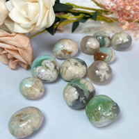 Pierres Roulées en Agate Verte Fleurie Naturelle en Gros pour Artisanat et Fournitures Cadeaux en Cristal