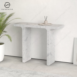 Table console en marbre Sunshine, base en tréteau, style minimaliste moderne, meubles de salon, décoration d'entrée - Product Image 6