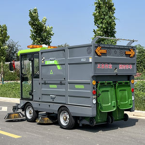 Grande balayeuse autoportée pour le nettoyage des routes municipales avec deux bacs à ordures, diffusion vocale et caméra de recul - Product Image 1