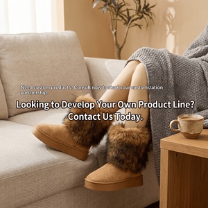 Nouvelle Arrivée Transfrontalière 2025 – Bottes de <span class=keywords><strong>Neige</strong></span> Mi-Mollet Chaudes à Semelle Épaisse en Daim et Doublure en Peluche Artificielle <span class=keywords><strong>pour</strong></span> Femme – Collection Printemps 2026 - Product Image 3