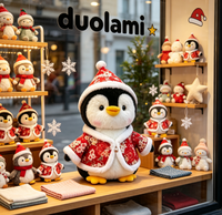 Peluche personnalisée, jouet en peluche doux, poupée pingouin de Noël pour cadeau promotionnel, peluche personnalisée