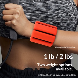 Pulseras y tobilleras de silicona roja con peso ajustable BSTAR, pesas para brazos y muñecas de 2 lb (par), equipo de fitness unisex - Product Image 2