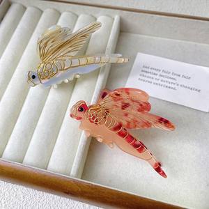 Pince à <span class=keywords><strong>cheveux</strong></span> en acétate de <span class=keywords><strong>libellule</strong></span> classique de haute qualité YHJ, forme d'insecte exquise, pince à <span class=keywords><strong>cheveux</strong></span> tendance pour femmes - Product Image 1