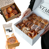Boîte à pain personnalisée imprimée boîtes à petits pains emballage de biscuits personnalisé boîte à biscuits Offre Spéciale croissant 6 séparateurs cajas cinnsmon petits pains