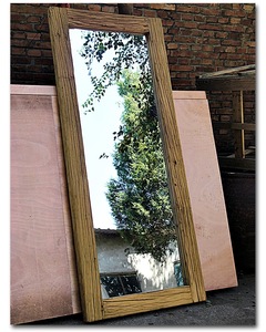 Gương Treo Tường Tự Nhiên Mộc Mạc Trang Trí Bằng Gỗ Du Màu Trơn Tái Chế Kiểu Cổ - Product Image 5