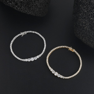 Hip Hop Tennis <b>Bracelet</b> Gradual Change Size Zircon <b>Couple</b> Jewelry Tanjing Fashion Lijing Necklace - Product Image 3