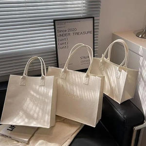 热卖大容量真皮手提包设计师羊毛毡女式背包环保便携 - Product Image 5