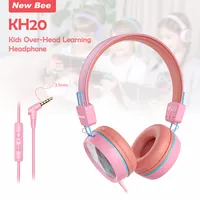New Bee-auriculares KH20 de alta fidelidad para niños, cascos con cable de 3,5mm, con cancelación de ruido y dibujos animados