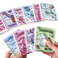 Vente en gros carnet à bobine Cahier A7 3D Foam Puff Cartoon Cute Girl Diary Notepad Children Student Small Handbook Gift