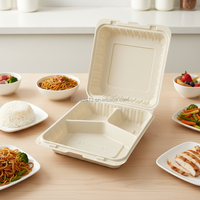 Prodotti Ecologici, Contenitori per Alimenti Biodegradabili in Bambù, Scatole per Pranzo da Asporto con Coperchio a Cerniera