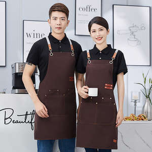 Tabliers de cuisine pour femmes hommes Chef styliste tablier Grill Restaurant Bar Boutique Cafés Beauté Ongles Studios Uniforme Tablier en toile - Product Image 2