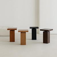Table basse vintage en bois massif de style français, minimaliste, d'inspiration mid-century, mobile, pour salon, petite table carrée, usage domestique