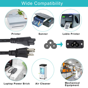 Cable de Alimentación con Enchufe Estadounidense a IEC C5, Cable NEMA 1-15P a C5 Cloverleaf, Cable de Alimentación para Portátil, Cable de CA Estadounidense de 2 Puntas - Product Image 3