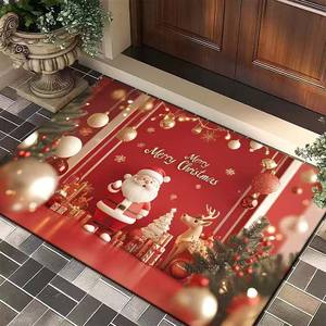 Alfombra rectangular de tierra de diatomeas con diseño de muñeco de nieve de Feliz Navidad para la entrada del hogar, decoración festiva navideña. - Product Image 2