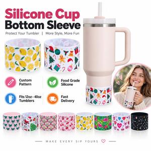 Manchon de protection en silicone de qualité alimentaire pour gobelet, antidérapant, sans BPA, pour tasses de voyage de 12 à 40 oz, impression personnalisée, vente en gros - Product Image 1