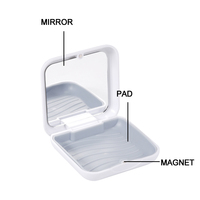 Boîte à prothèses dentaires carrée en ABS avec logo personnalisable, boîte de rangement invisible avec miroir et aimant, étui pour aligneurs orthodontiques et gouttières de rétention