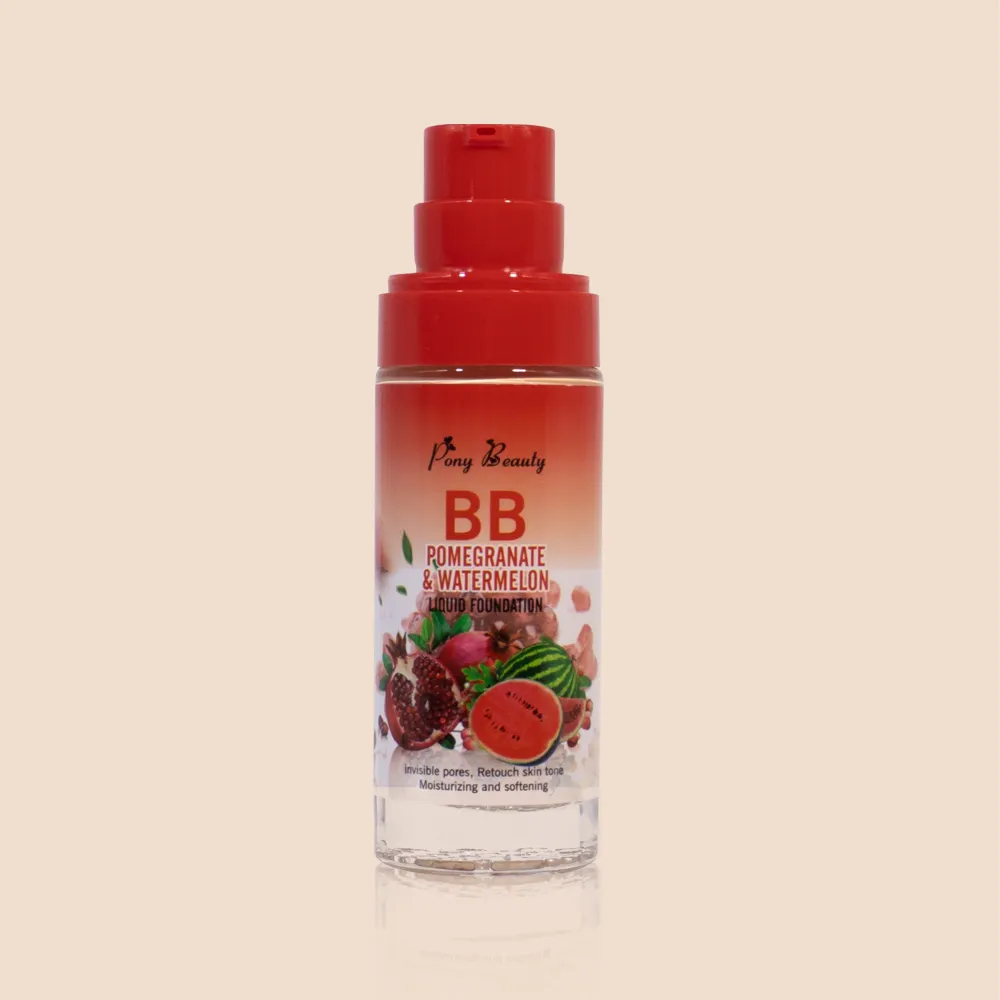 Commercio all'ingrosso melograno anguria pomodoro fondotinta liquido BB Cream Foundation Private Label