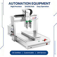 Machine de distribution de colle UV et adhésif thermofusible rotative entièrement automatique à trois, quatre ou cinq axes