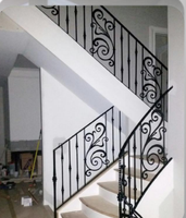 Usine de balustrades en fer forgé, fabrication sur mesure, motif rétro, anti-corrosion, garde-corps pour villa, balustrade en fer pour escalier intérieur
