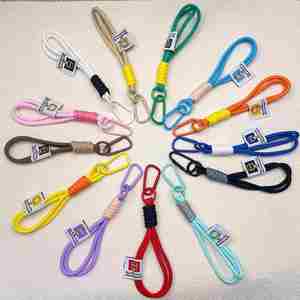 Outdoor Backpack Rope Keychain Nylon Braided Lanyard with Carabiner Key <b>Holder</b> for Couple Hand Rope Pendant Charm - Product Image 2
