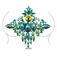Autocollants de bijoux corporels temporaires pour festivals et raves |   Pasties de poitrine personnalisables en strass couleur AB pour fêtes et clubs