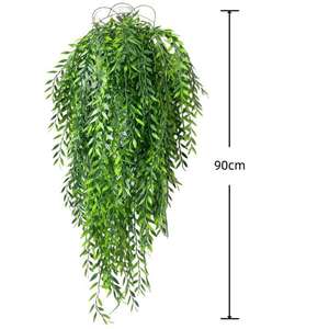 人工ハンギングウィローリーフロングウォールハンギング天井装飾90cm手工芸品シミュレーション - Product Image 3