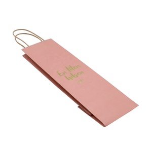 Custom Print Christmas Paper Wine Bag With <strong>Twit</strong> Handle Foil Stamping pink Gift Bags for Wine Luxury Paper Bag With Your Own logo - Product Image 5