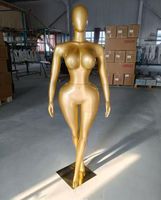 Mannequin Femme BBL en ABS Doré Grande Taille, Présentoir de Vêtements de Boutique en Position Debout, Vente en Gros