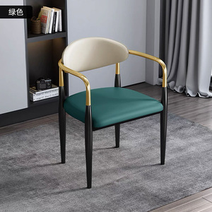 Chaise de salle à manger de luxe légère italienne chaise d'art moderne minimaliste pour la maison en cuir dossier de restaurant chaise de négociation d'hôtel de loisirs - Product Image 5