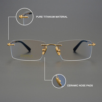 Montures de lunettes unisexes en titane, rectangulaires, avec motif imprimé, pour hommes, de Shenzhen