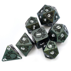 Ensemble <span class=keywords><strong>de</strong></span> dés DND en métal, alliage <span class=keywords><strong>de</strong></span> zinc, dés polyédriques solides avec boîte en métal gratuite pour les <span class=keywords><strong>jeux</strong></span> <span class=keywords><strong>de</strong></span> rôle Dragon et Dungeon D&D - Product Image 3