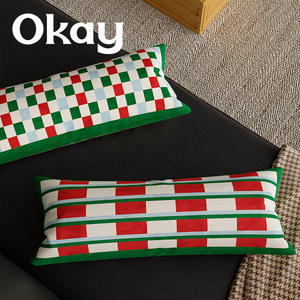 Coussin rectangulaire géométrique moderne en velours hollandais, housse amovible pour canapé de salon, taie d'oreiller décorative BZ02 - Product Image 2