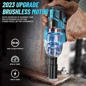 Industrial Grade 21V Brushless Cordless Impact <b>Wrench</b> 1/2 Inch Hex Head High Torque 479 Ft-lbs(650Nm) 2x4.0Ah Lithium-Ion 1 Year - Product Image 2
