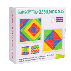 Vendita Diretta dei Produttori di Blocchi da Costruzione Triangolari Arcobaleno per Bambini, Set Puzzle Montessori per l'Educazione Precoce, Giocattoli a Colonna - Product Image 6