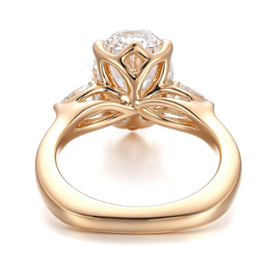 แหวนเพชรทรงรี 3 กะรัต ทองคำขาว 14k 18k  แบบสั่งทำพิเศษสำหรับผู้หญิง แหวนหมั้น แหวนแต่งงาน  เพชรเพาะเลี้ยงในห้องปฏิบัติการ IGI - Product Image 2