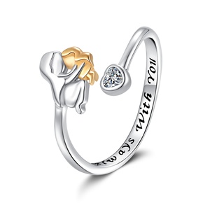 PK 2026 New Fashion Hot-selling Copper <strong>Mother</strong> <strong>and</strong> <strong>Daughter</strong> Hugging Warm <strong>Mother's</strong> Day Gift Love Jewelry Electroplated Open <strong>Ring</strong> - Product Image 6