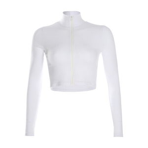 Chiusura Lampo <span class=keywords><strong>Con</strong></span> Cappuccio da <span class=keywords><strong>Donna</strong></span> Jumper Camisa De Mujer Crop <span class=keywords><strong>Felpa</strong></span> Nero Bianco di Cotone <span class=keywords><strong>Con</strong></span> Cappuccio - Product Image 5
