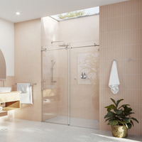 Porte de douche coulissante en verre trempé de 6 mm, 8 mm, 10 mm, porte de douche pliante, écran de douche, porte en verre pour sauna