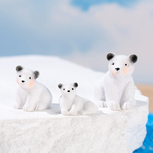 Juego de Figuras de Oso Polar de Resina, Grandes, Medianas y Pequeñas, Decoración Realista de Animales para el Hogar - Product Image 2