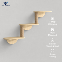 Escalier mural pour chat en bois, échelle d'escalade pour chats d'intérieur, étagère à 3 marches pour chat, meuble mural gain de place