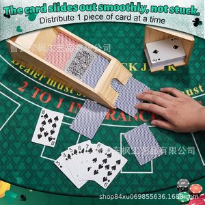 Wooden <b>Card</b> Dispenser Solid Wood Desktop <b>Playing</b> <b>Card</b> Dealer For Games - Product Image 4