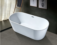 Modern Ayaklı Oval 1700mm Beyaz Akrilik Çevre Dostu Küvet L7206 Model Derin Yıkanma Villası Otel Ev Banyosu 3 Yıl Garantili